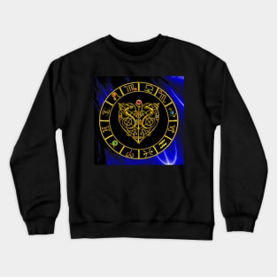 GOLD ZODIAC CHART AND ASTRAL HEART WITH CELTIC KNOTS Crewneck Sweatshirt